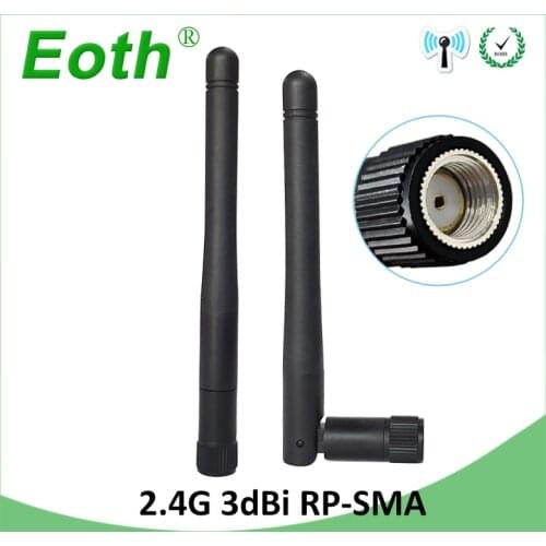 2pcs 2.4GHz antenna RP-SMA Connector 3dBi WiFi Antenna 2.4G antena wi fi antenne Aerial waterproof for wi-fi Wireless Router
