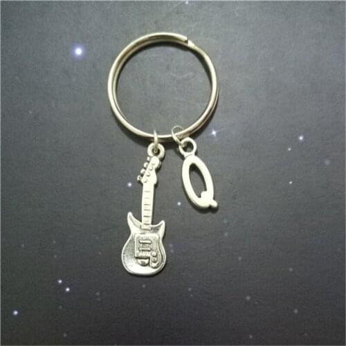 Guitar Keychain Creative Keychain Initial Keychains Mens Accessories Music Lover Gift Music Student Gift