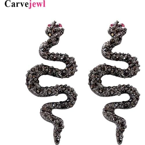 Carvejewl Korea cold design big snake stud earrings for women jewelry unique fashion hematite plating Religious vintage earrings