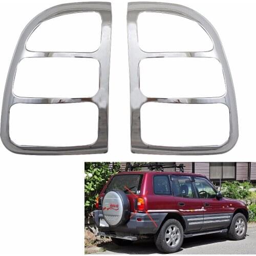CHORMIUM STYLING REAR LIGHTS COVER TAIL LAMP COVER CHORMED TRIMS COVER FIT FOR RAV4 1994-2000 CAR STYLING REAR LAMP COVERS