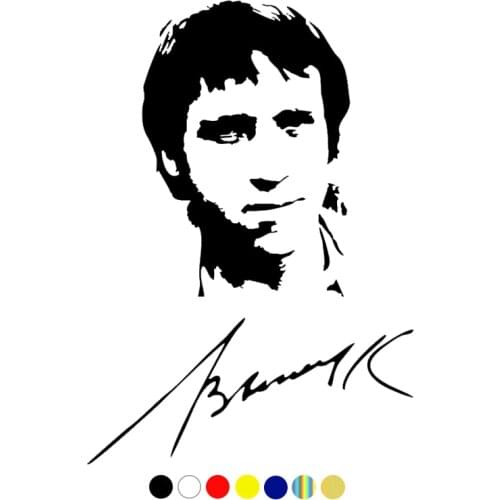 CS-1104#15*21cm Vladimir Semenovich Vysotsky autographed funny car sticker vinyl decal silver/black for auto car stickers