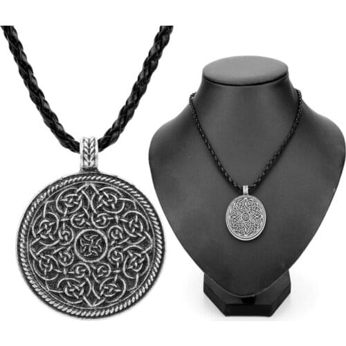 Flower of Life Necklace Men Women Yoga Mandala Necklaces Amulet Religious Pendants Choker Vintage Jewelry Braided Rope collares
