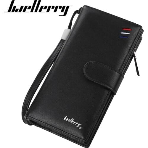 High Quality Business Men Long Wallets Pu Leather Male Clutch Purse Coin Pocket Zipper Wallet Purses Card Holder 053-S1066