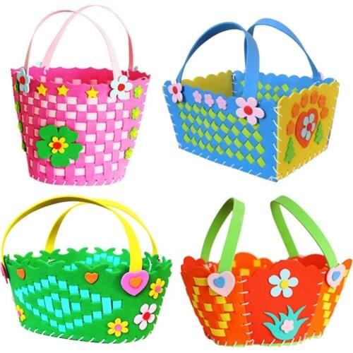 Childrens DIY Handmade New Eva Woven Blue Table Storage Basket Childrens Handmade Toys Storage Basket