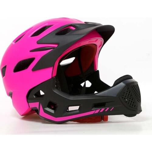 Integrally-Mold Safety Childrens Bicycle Helmet MTB Riding Scooter Enduro Rider Helmet Kids Off Road Bike Cap Full Face Cyclist