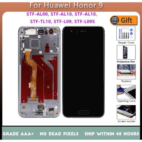 For HUAWEI Honor 9 STF-L09 AL00 AL10 TL10 Original LCD screen assembly with front case Black white blue gold gray