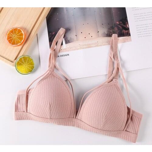 Women Threaded Cotton Sexy Underwear Adjustable Ladies Bra Back Breasted Bra Comfort Intimates Lingerie Push up Bra
