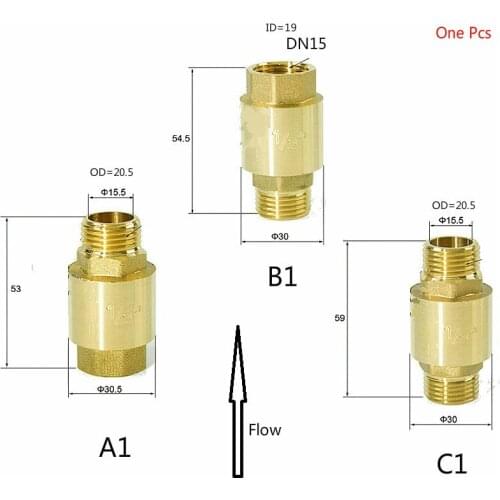 DN15 DN20 DN25 Brass Check Valve Non-return Value Male Female Thread 15/20/25mm Diameter For Water Pump Tap Water Flow Control