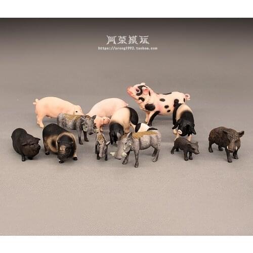 Farm Wild Animal Model Ornaments Mini Piggy Wild Boar Sweet Pig Fairy Garden Miniatures Decor Action Figures Educational Toys