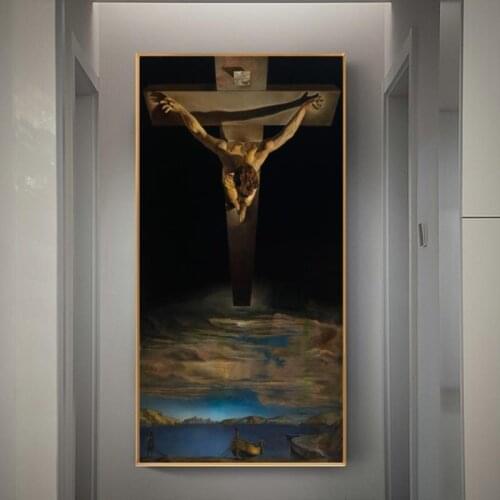 Salvador Dali The Christ Giclee Oil Paintings on The Wall Posters and Print Wall Hanging Pictures for Home Living Room Decor