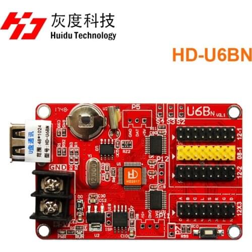 Huidu HD-U6BN temperature sensor 1024*48 single & dual color usb led control card huidu U6BN for P10 led module