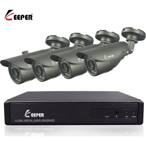 Keeper 8CH CCTV System 1080N HD DVR With 4PCS 2.0MP 24PCS IR Led Outdoor Security Camera 2500TVL AHD Camera Surveillance Kit