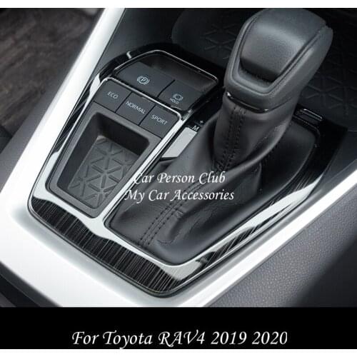 For Toyota RAV4 2019 2020 Interior Moulding Gear Shift Box Frame Cover Gearbox Trims Stainless Steel Stickers Car Accessories