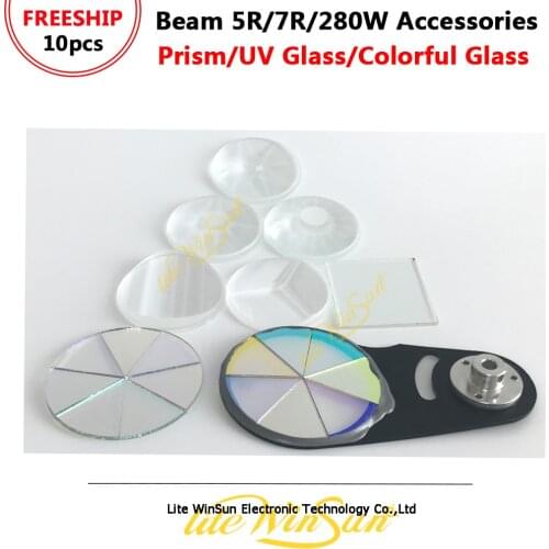 Litewinsune 10pcs Beam 5R 7R Beam 280W Lighting Accessories Prism/Ultraviolet Glass(UV Glass)/Colorful Glass