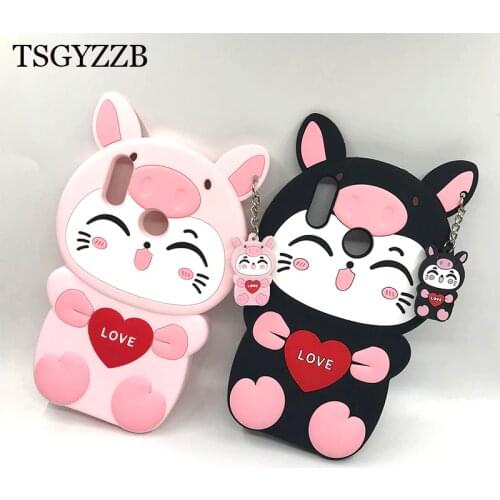 Cute Case For Huawei Honor 8X Case Silicone Cover 3D Cartoon Couple Cat Shockproof Phone Cover For Huawei Y9 Y 9 2019 Case