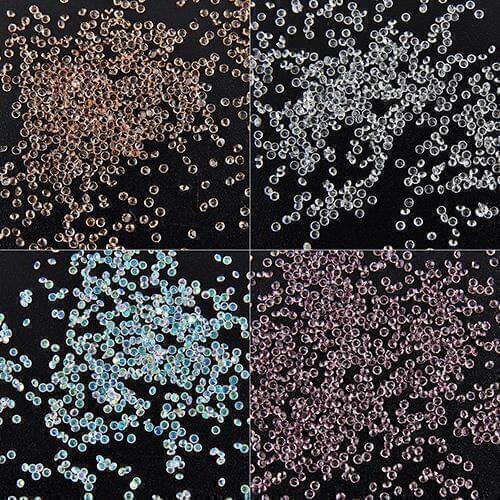 1 Pack/1000Pcs 1.2mm Zircon Rhinestones Micro Shiny Mini Nail Art DIY Decoration