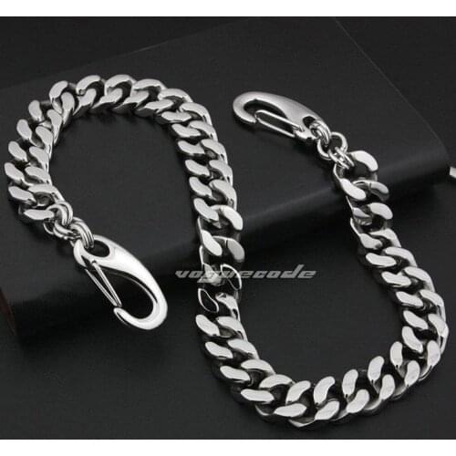 Huge Heavy Punk Rocker Fashion Waist Pendant Solid 316L Stainless Steel Cool Mens Biker Wallet Chain 5D006WC2 -- 14"~36"