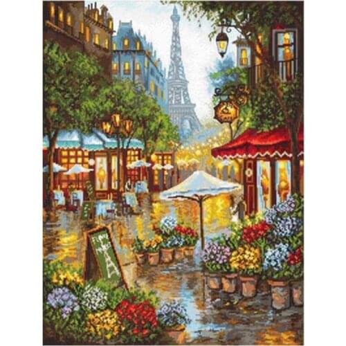 Paris streetsCounted Cross Stitch 11CT 14CT 18CT DIY wholesale Chinese Cross Stitch Kit Embroidery Needlework Sets
