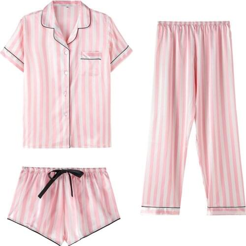 Pajamas Set Sexy Stripe Rayon Womens Pajamas Underwear Women Set Femme Sexy Home Mom 2020 New Fashion Pyjama