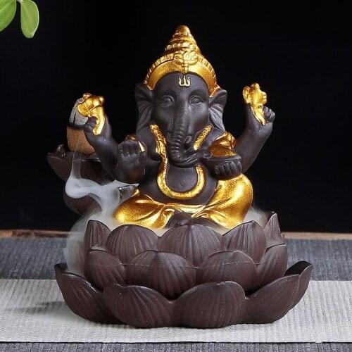 With 10pcs Incense Cones Backflow Incense Burner Censer Ceramic Holder