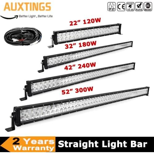 22" 32" 42" 52" 120W 180W 240W 300W LED Work Light Bar Offroad Combo Beam 9v 30v For 4x4 4WD SUV ATV Boat Truck Cars