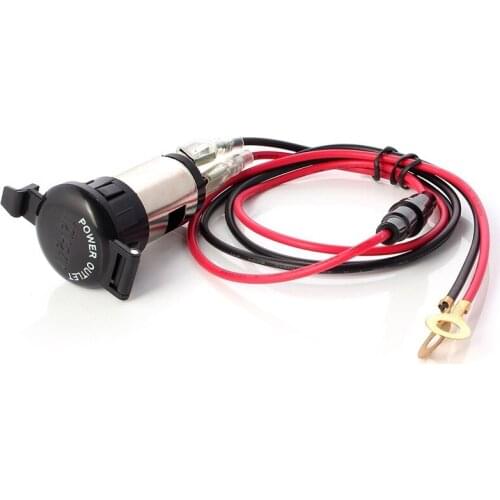 Universal 12V-24V 120W Waterproof Car Female Cigarette Lighter Power Socket Outlet Adapter Plug with Closing Cap,Wiring Connecti