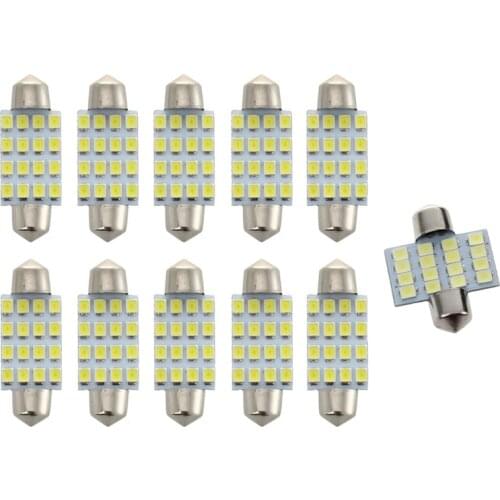 For Ten of you 39mm SMD 16-LED Festón e Bombilla Blanca de 3423 6411 C5W&1 Las C5W 16 SMD LED 31mm Blanca Bombilla