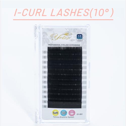 Yelix 10° Flat Curl Eyelashes Extension Lashes Silk Soft Flat Lash Extensions 0.15 Individual Premium Faux Mink Lashed Makeup