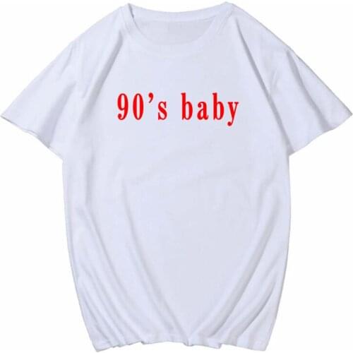 90s Baby Letter Print Women T-shirt Summer Casual T Shirt for Ladies 2020 Korean Style Simple Top Men Tee Shirt Hipster Tumblr