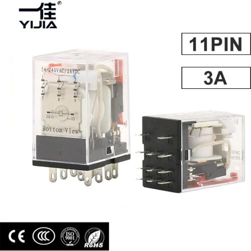1pcs General Purpose Mini Electromagnetic Relay LOW Power Coil 11pin AC 110V 220V DC 12V 24V MY3NJ HH53P