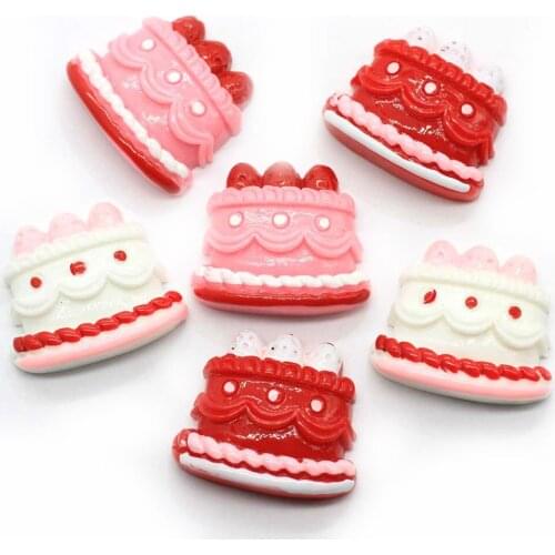 20/50pcs Mini Resin Birthday Cake Chocolate Simulation Biscuit Food Play Flatback Cabochons Embellishment For Scrapbooking Ph