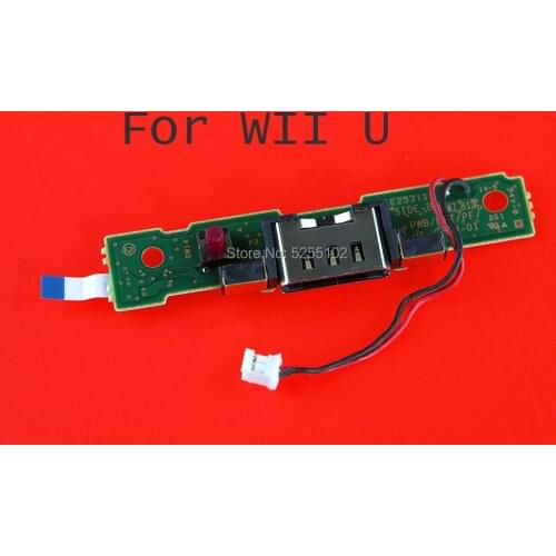 20pcs Original Uesd For WIIU Replacement power charger jack socket dock connect charging port with PCB For WII U gamepad