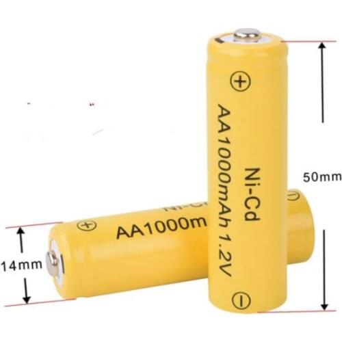 4PCS Ni-Cd 1000 mAh 1.2V AA Rechargeable Battery For LED Flashlight battery