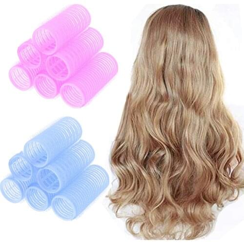 6Pcs/set Self Adhesive Hair Rollers DIY Hair Curler Portable Bangs Curling Tube Self Grip Hair Styling Tools