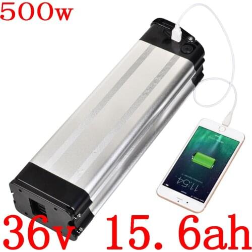 36V 10Ah 13Ah 15Ah 18Ah 500W Ebike Battery 36V Silver Fish Lithium Electric Bike Battery with 2A charger for Bafang/8FUN BBS01