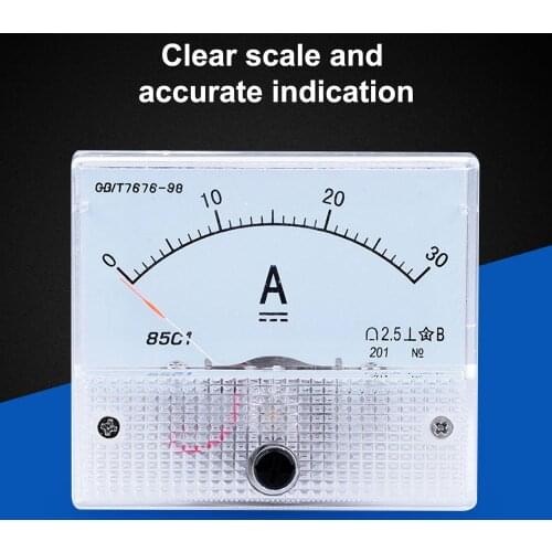 1 PCS DC 0-30A Amperemeter Current Ammeter Meters 85C-1 GB/T7676-98 Analog Amp Panel Meter Tester Meaurement Tools