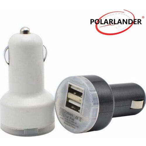 Car charger Mini Dual 2 Port USB Car Power Charger Adapter for smartphone Android phone Camera 2 color