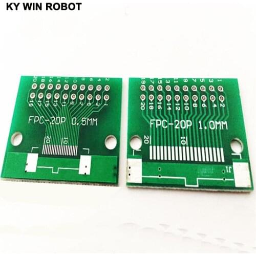 Free Shipping 10 PCS/LOT Double Side 0.5mm 1mm FFC FPC 20P 20 Pin to 2.54mm DIP Moudle PCB Board Adapter Socket Plate