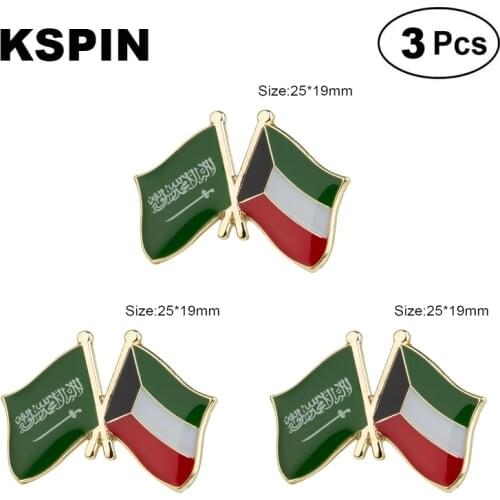 Saudi Arabia & Kuwait Frendship Lapel Pin Brooches Pins Flag badge Brooch Badges