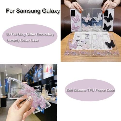 Soft 3D Lace Bling Butterfly Case For Samsung Galaxy A70 A60 A50 A30S A50S A40 A30 A20 A10 M20 M10 J7 J6 J4 PLUS 2018 Case Cover