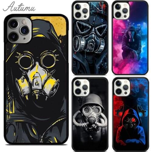 Cool Man Antigas Mask Phone Case for iPhone 11 12 Pro Max mini X XR XS SE 2020 5 6 7 8 Plus Samsung Galaxy S8 S9 S10 Cover shell