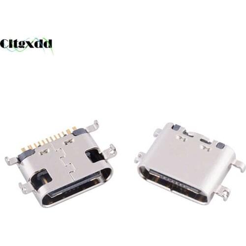 Cltgxdd 10Pcs/Lot Micro Usb Jack 3.1 Type-C 16Pin SMD Female Socket Connector For Mobile Phone USB Type C Charging Port