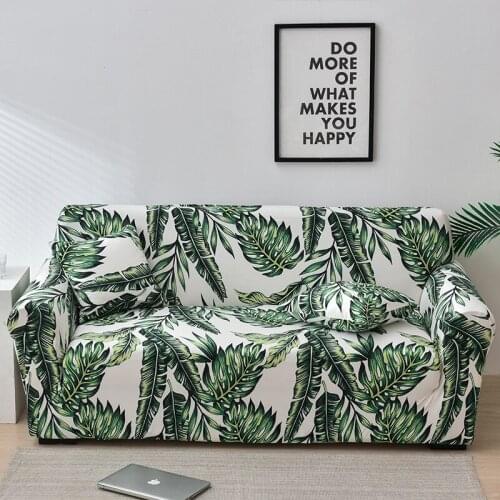 Leaf Floral Printing Stretch Sofa Cover for Living Room Cotton Furniture Protector Single Loveseat Couch Cover Arm Chair Cover