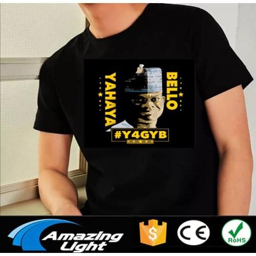 Adult Couple LED Flashing Audio Control T-Shirt Night Club LED T Shirt Sound Activated Glow Shirts Light up Equalizer Clothes