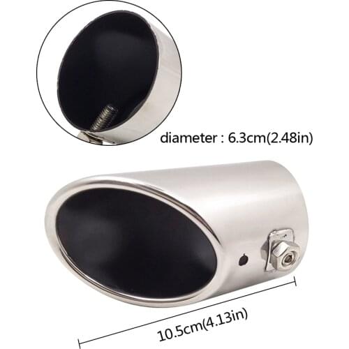 63mm Car Exhaust Muffler Tailpipes For Skoda Octavia Fiat Punto Hyundai Dacia FAW Auto Tail Throat Vehicle Accessories Styling