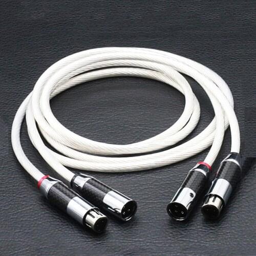 Hifi XLR Cable Hi-end pure silver Plated 5N OCC cable Hifi 2 XLR Male to 2 XLR Female Cable Balance line