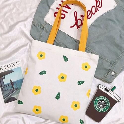 New Printed Canvas Women Shoulder Bag Crossbody Cartoon Cute Ladies Tote Fashion Eco Folding Shopper Bags Bolsa Tela