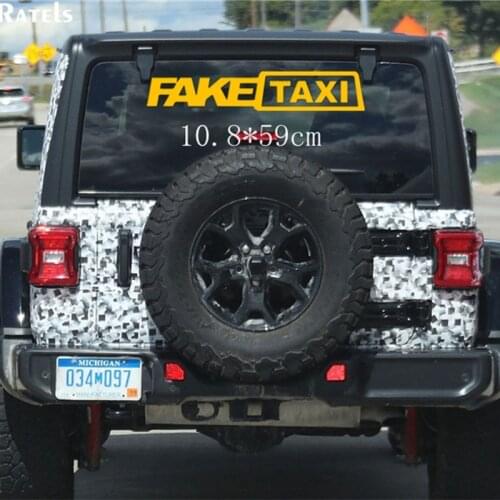 Three Ratels TZ-1168 2Pcs FAKE TAXI Car Stickers Reflective decal Funny Window Vinyl Decals Car Styling Self Adhesive Emblem