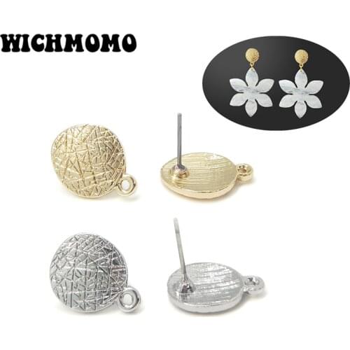 New Fashion 11*15mm 10pieces/bag Zinc Alloy Gold Round Earring Base Connectors Linkers for DIY Earring Jewelry Accessories