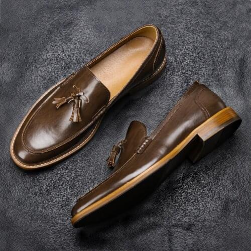 7~12 Man Casual Shoes 2021 Luxury Loafers Comfortable Brand Fashion Male Leather Shoes #AL701 Designer Men Shoes